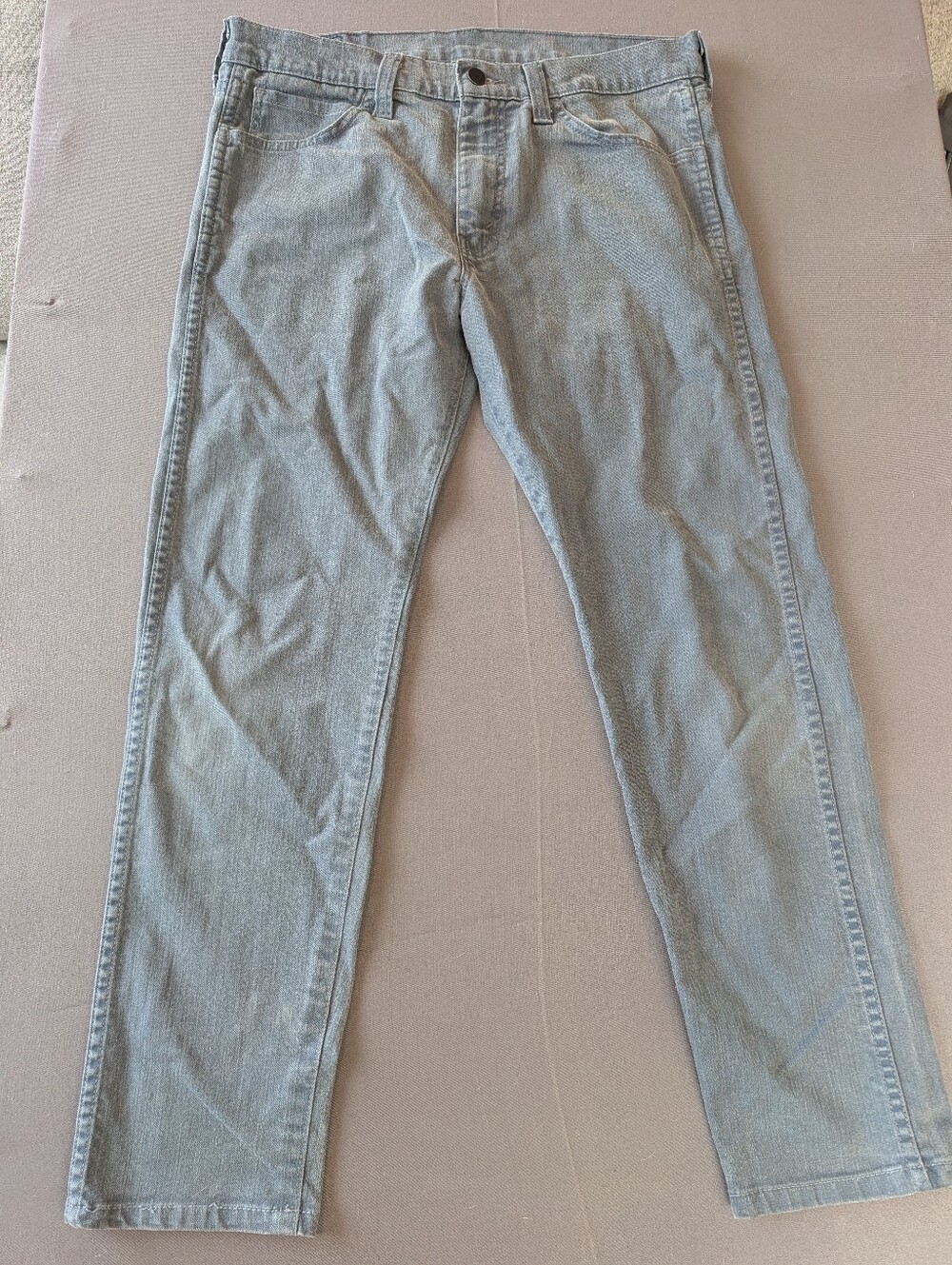 Vintage Levi's 513 Denim Pants Mens 32x30 Gray Slim Straight Workwear Everyday